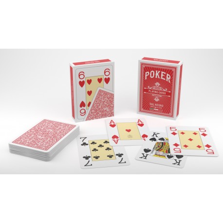 Jeu de 54 cartes poker 100% PVC 4 index Jumbo "Lotus" dos bleu
