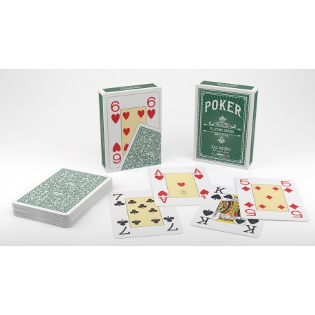 Jeu de 54 cartes poker 100% PVC 4 index Jumbo "Lotus" dos bleu