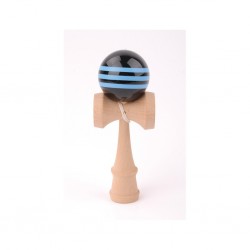 Kendama Hetre boule 6 cm boule noire avec bande bleu