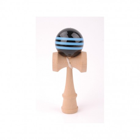 Kendama Hetre boule 6 cm boule noire avec bande bleu