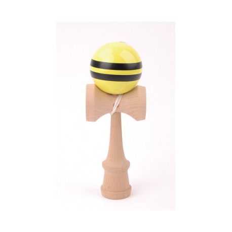 Kendama Hetre boule 6 cm boule jaune avec bande noire