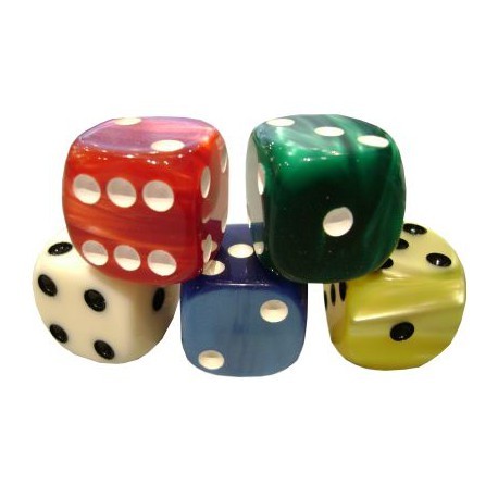 100 dés marbrés 20 mm