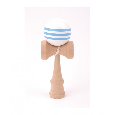 Kendama Hetre boule 6 cm boule blanche avec bande bleu