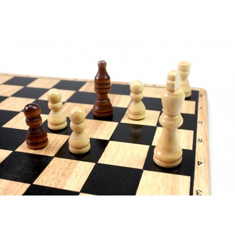 Echecs En Bois Boîte Métal 4