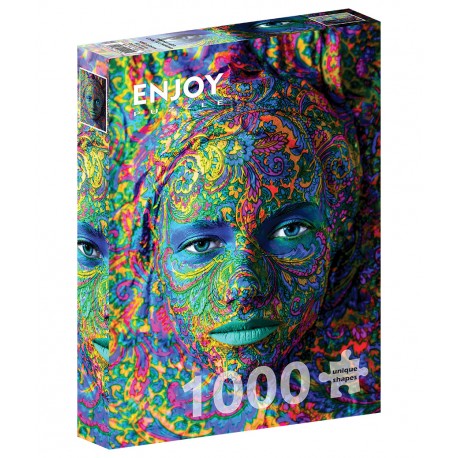 1000Pcs - Woman with Color Art Makeup
