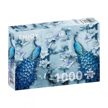 1000Pcs - Blue peacocks