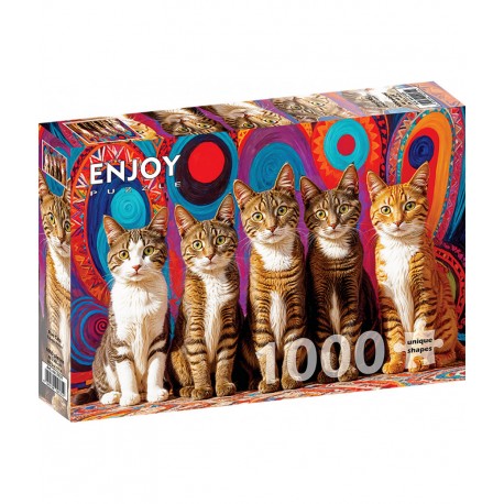 1000Pcs - Five Cats