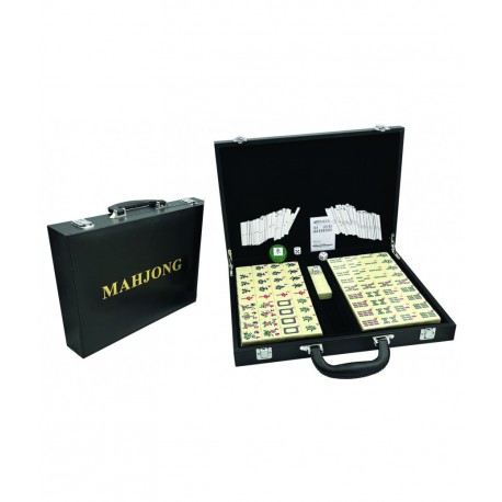 Mah-jong complet (144+4 tuiles de 36*28*18 . 3 des . 1 rose des vents . 1 manuel de jeu . 2 lots de 44 bâtonnets)